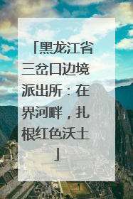 黑龙江省三岔口边境派出所：在界河畔，扎根红色沃土