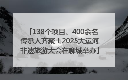 138个项目、400余名传承人齐聚！2025大运河非遗旅游大会在聊城举办