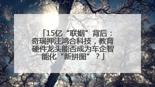 15亿“联姻”背后：奇瑞押注鸿合科技，教育硬件龙头能否成为车企智能化“新拼图”？