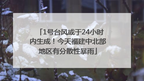 1号台风或于24小时内生成！今天福建中北部地区有分散性暴雨