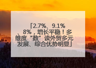 2.7%、9.1%、8%，增长平稳！多维度“数”读外贸多元发展、综合优势明显