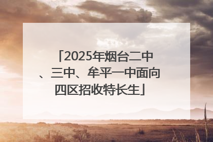 2025年烟台二中、三中、牟平一中面向四区招收特长生