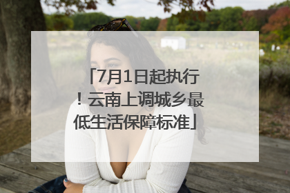 7月1日起执行！云南上调城乡最低生活保障标准