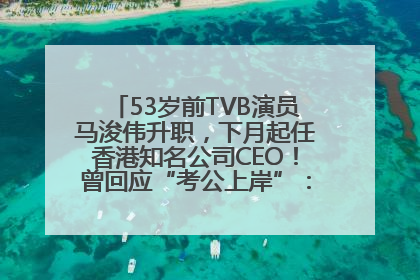 53岁前TVB演员马浚伟升职，下月起任香港知名公司CEO！曾回应“考公上岸”：真不是公务员