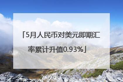 5月人民币对美元即期汇率累计升值0.93%