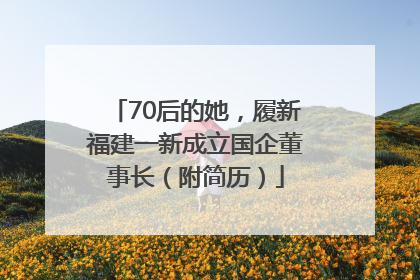 70后的她，履新福建一新成立国企董事长（附简历）