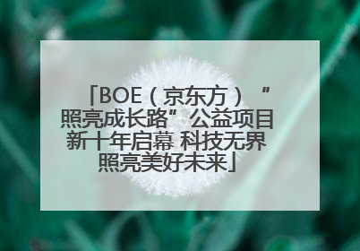 BOE（京东方）“照亮成长路”公益项目新十年启幕 科技无界照亮美好未来